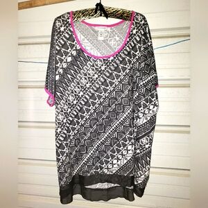 2X Plus Size 22/24 Catherines Summer top shirt black white women's